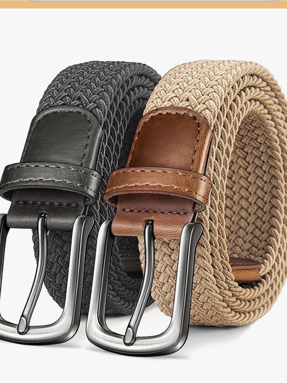 Kemisant Men's Golf Belt Nulti-pack, Braided Woven Stretch Belt for Men